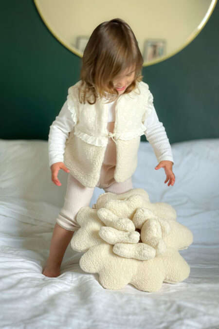 Gilet sherpa broderie anglaise enfant